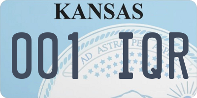 KS license plate 001IQR