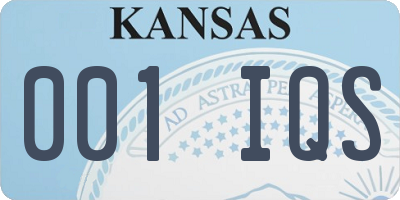 KS license plate 001IQS