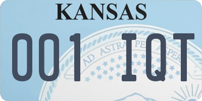 KS license plate 001IQT