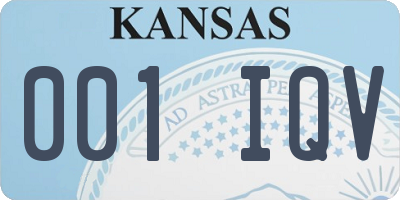KS license plate 001IQV