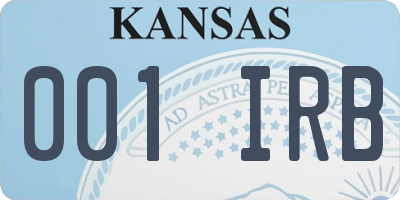 KS license plate 001IRB