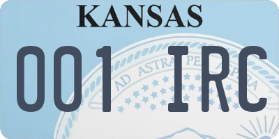KS license plate 001IRC