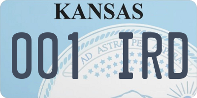 KS license plate 001IRD