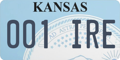 KS license plate 001IRE