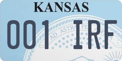 KS license plate 001IRF