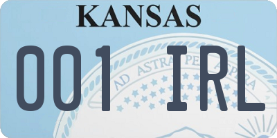 KS license plate 001IRL