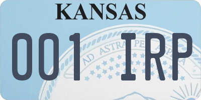 KS license plate 001IRP