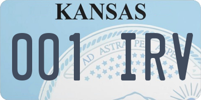 KS license plate 001IRV