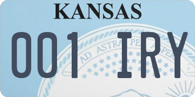 KS license plate 001IRY