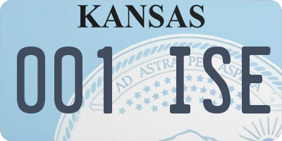 KS license plate 001ISE