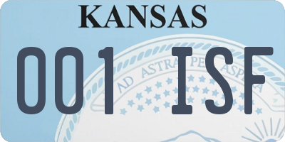 KS license plate 001ISF