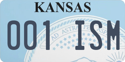 KS license plate 001ISM