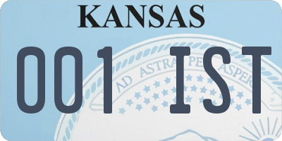 KS license plate 001IST