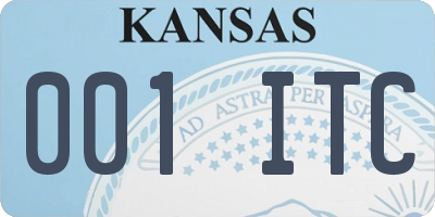 KS license plate 001ITC