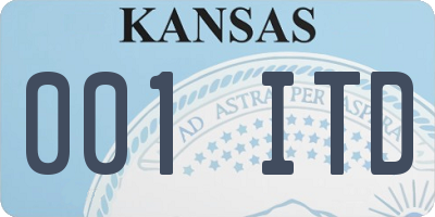 KS license plate 001ITD