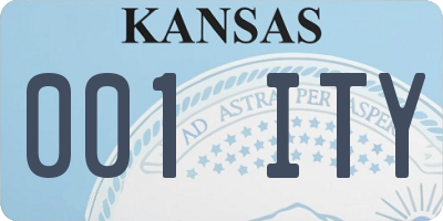 KS license plate 001ITY