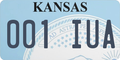 KS license plate 001IUA