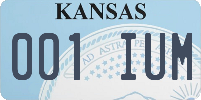 KS license plate 001IUM