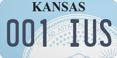 KS license plate 001IUS