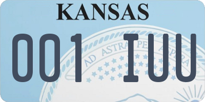 KS license plate 001IUU