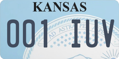 KS license plate 001IUV