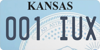 KS license plate 001IUX