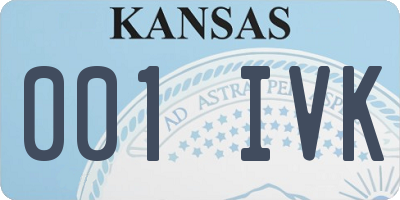 KS license plate 001IVK