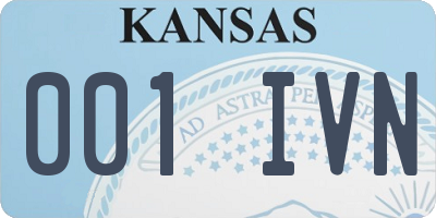 KS license plate 001IVN