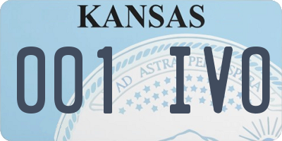 KS license plate 001IVO