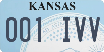 KS license plate 001IVV