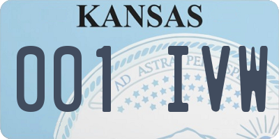 KS license plate 001IVW