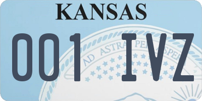 KS license plate 001IVZ