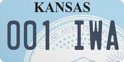KS license plate 001IWA