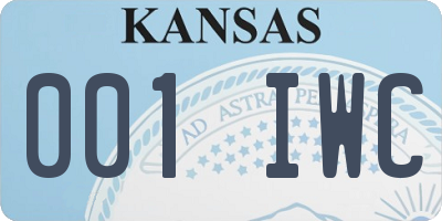 KS license plate 001IWC