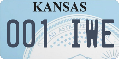 KS license plate 001IWE