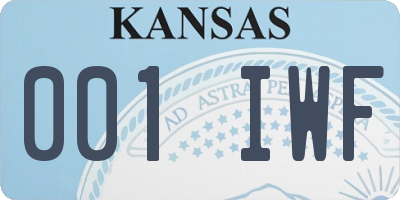 KS license plate 001IWF