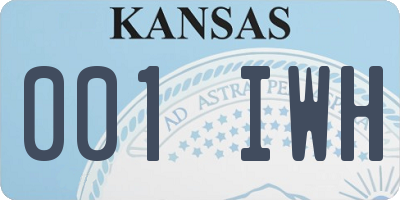 KS license plate 001IWH