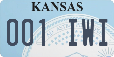 KS license plate 001IWI