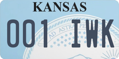 KS license plate 001IWK