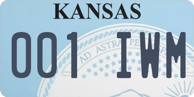 KS license plate 001IWM