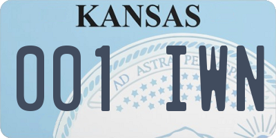 KS license plate 001IWN