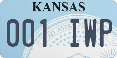 KS license plate 001IWP