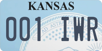 KS license plate 001IWR