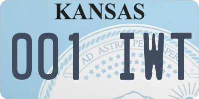 KS license plate 001IWT