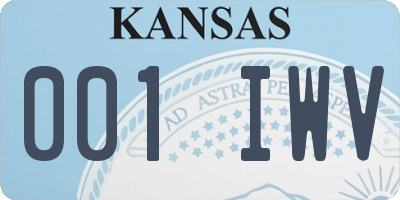 KS license plate 001IWV