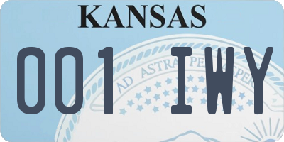 KS license plate 001IWY