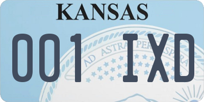 KS license plate 001IXD