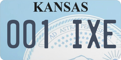 KS license plate 001IXE