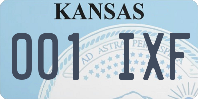 KS license plate 001IXF