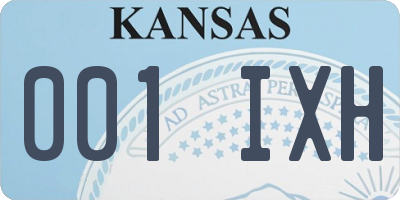 KS license plate 001IXH